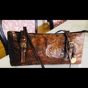 Brahmin Tooled Leather Shoulder Bag